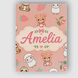 Personalised Name Cute Bear Sloth Lamb Custom  Modern Room Accent Elegant Feature Canvas Wall Art Print Decor Picture Ready to Hang
