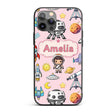 Space Astronaut Rockets UFO Telescope Seamless Custom Name Protective Phone Case Mobile Cover Durable Everyday Smartphone Shock Resistant