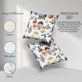 Custom Name Space Astronaut Rockets UFO Telescope Seamless White Square Filled Cushion Throw Pillow Sofa Bed Home Decor Zip Washable UK Made