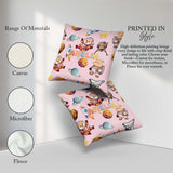 Custom Name Space Dog Bear Astronaut Rockets Seamless Soft Pink Square Filled Cushion Throw Pillow Sofa Bed Home Decor Zip Washable UK Made