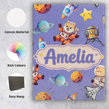 Personalised Name Space Dog Bear Astronaut Custom  Unique Gift Idea Elegant Feature Canvas Wall Art Print Decor Picture Ready to Hang