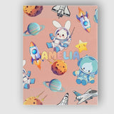 Personalised Name Space Bunny Cat Astronaut Custom  Bespoke Interior Contemporary Canvas Wall Art Print Decor Picture Ready to Hang