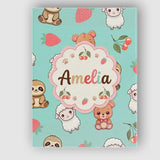 Personalised Name Cute Bear Sloth Lamb Custom  Modern Room Accent Elegant Feature Canvas Wall Art Print Decor Picture Ready to Hang