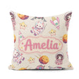 Custom Name Space Cat Astronaut Girl Rockets Seamless Background Square Filled Cushion Throw Pillow Sofa Bed Home Decor Zip Washable UK Made