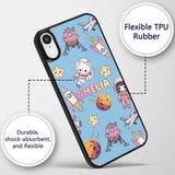 Space Cat Astronaut Girl Rockets Stars Seamless Custom Name Protective Phone Case Mobile Cover Durable Everyday Smartphone Shock Resistant