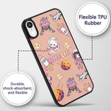 Space Cat Astronaut Girl Rockets Stars Seamless Custom Name Protective Phone Case Mobile Cover Durable Everyday Smartphone Shock Resistant