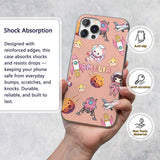 Space Cat Astronaut Girl Rockets Stars Seamless Custom Name Protective Phone Case Mobile Cover Durable Everyday Smartphone Shock Resistant