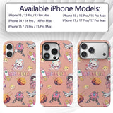 Space Cat Astronaut Girl Rockets Stars Seamless Custom Name Protective Phone Case Mobile Cover Durable Everyday Smartphone Shock Resistant