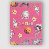 Personalised Name Space Cat Astronaut Girl Custom  Unique Gift Idea Elegant Feature Canvas Wall Art Print Decor Picture Ready to Hang