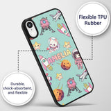Space Cat Astronaut Girl Rockets Stars Seamless Custom Name Protective Phone Case Mobile Cover Durable Everyday Smartphone Shock Resistant