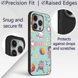 Space Cat Astronaut Girl Rockets Stars Seamless Custom Name Protective Phone Case Mobile Cover Durable Everyday Smartphone Shock Resistant