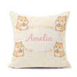 Custom Name Cute Hamster Cartoon Animal Pattern Perfect for Her Square Filled Cushion Throw Pillow Sofa Bed Home Decor Zip Washable UK Made