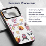 Space Cat Astronaut Girl Rockets Stars Seamless Custom Name Protective Phone Case Mobile Cover Durable Everyday Smartphone Shock Resistant