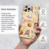Space Cat Astronaut Girl Rockets Stars Seamless Custom Name Protective Phone Case Mobile Cover Durable Everyday Smartphone Shock Resistant