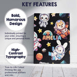 Personalised Name Space Animals Astronaut Custom  Unique Gift Idea Elegant Feature Canvas Wall Art Print Decor Picture Ready to Hang