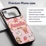 Cute Bear Sloth Lamb Cherry Strawberry Seamless Custom Name Protective Phone Case Mobile Cover Durable Everyday Smartphone Shock Resistant
