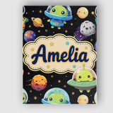 Personalised Name Space Astronaut Alien UFO Custom  Bespoke Interior Contemporary Canvas Wall Art Print Decor Picture Ready to Hang