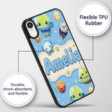 Space Astronaut Alien UFO Planets Meteors Stars Custom Name Protective Phone Case Mobile Cover Durable Everyday Smartphone Shock Resistant