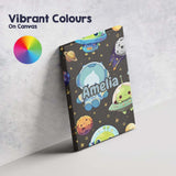 Personalised Name Space Astronaut Alien UFO Custom  Bespoke Interior Contemporary Canvas Wall Art Print Decor Picture Ready to Hang