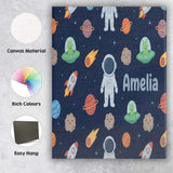 Personalised Name Space Astronaut Alien UFO Custom  Bespoke Interior Contemporary Canvas Wall Art Print Decor Picture Ready to Hang