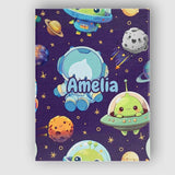 Personalised Name Space Astronaut Alien UFO Custom  Bespoke Interior Contemporary Canvas Wall Art Print Decor Picture Ready to Hang