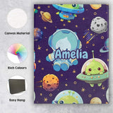 Personalised Name Space Astronaut Alien UFO Custom  Bespoke Interior Contemporary Canvas Wall Art Print Decor Picture Ready to Hang