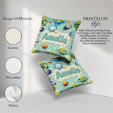 Custom Name Space Astronaut Alien UFO Planets Meteors Stars Mint Square Filled Cushion Throw Pillow Sofa Bed Home Decor Zip Washable UK Made