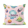 Custom Name Space Astronaut Alien UFO Planets Meteors Stars Soft Square Filled Cushion Throw Pillow Sofa Bed Home Decor Zip Washable UK Made