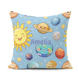 Custom Name Solar System Sun Earth Saturn Planets Stars Seamless Square Filled Cushion Throw Pillow Sofa Bed Home Decor Zip Washable UK Made