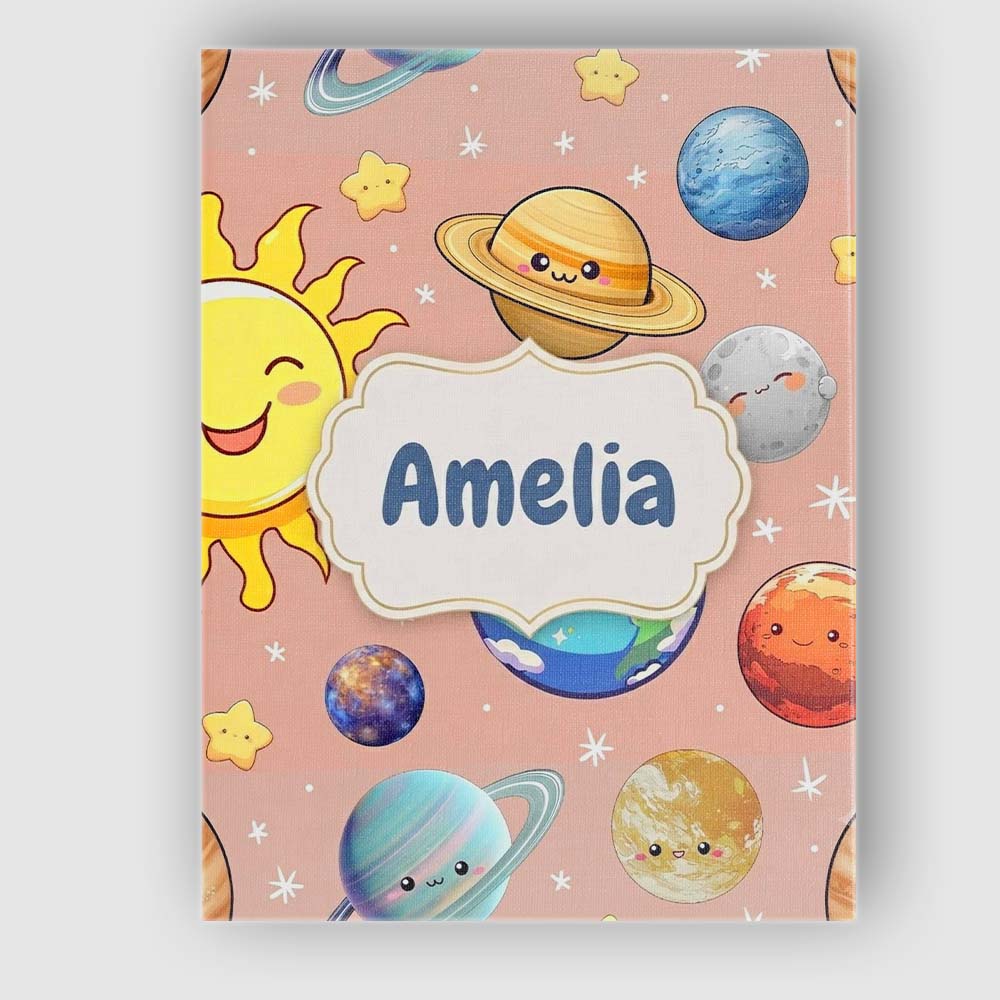 Personalised Name Solar System Sun Earth Custom  Unique Gift Idea Elegant Feature Canvas Wall Art Print Decor Picture Ready to Hang