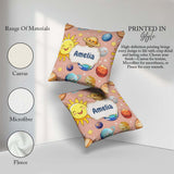 Custom Name Solar System Sun Earth Saturn Planets Stars Seamless Square Filled Cushion Throw Pillow Sofa Bed Home Decor Zip Washable UK Made
