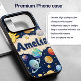 Solar System Sun Earth Saturn Printed Design Custom Name Protective Phone Case Mobile Cover Durable Everyday Smartphone Shock Resistant