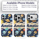 Solar System Sun Earth Saturn Printed Design Custom Name Protective Phone Case Mobile Cover Durable Everyday Smartphone Shock Resistant