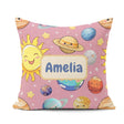 Custom Name Solar System Sun Earth Saturn Planets Stars Seamless Square Filled Cushion Throw Pillow Sofa Bed Home Decor Zip Washable UK Made