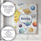 Personalised Name Solar System Sun Earth Custom  Unique Gift Idea Elegant Feature Canvas Wall Art Print Decor Picture Ready to Hang
