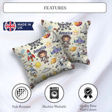 Custom Name Space Astronaut Rockets UFO Telescope Stars Seamless Square Filled Cushion Throw Pillow Sofa Bed Home Decor Zip Washable UK Made