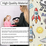 Space Astronaut Rockets UFO Telescope Stars Seamless Cream  Personalised Custom Name Super Soft Fleece Blanket Bed Sofa Throw