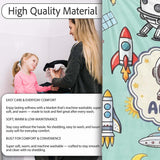 Space Astronaut Rockets UFO Telescope Stars Seamless Mint Green  Personalised Custom Name Super Soft Fleece Blanket Bed Sofa Throw