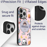 Space Astronaut Rockets UFO Decorative Design Custom Name Protective Phone Case Mobile Cover Durable Everyday Smartphone Shock Resistant