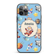 Space Dog Bear Astronaut Rockets Planets Stars Custom Name Protective Phone Case Mobile Cover Durable Everyday Smartphone Shock Resistant