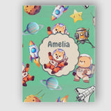 Personalised Name Space Dog Bear Astronaut Custom  Unique Gift Idea Elegant Feature Canvas Wall Art Print Decor Picture Ready to Hang