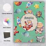 Personalised Name Space Dog Bear Astronaut Custom  Unique Gift Idea Elegant Feature Canvas Wall Art Print Decor Picture Ready to Hang