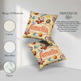 Custom Name Space Dog Bear Astronaut Planets Stars Seamless Soft Square Filled Cushion Throw Pillow Sofa Bed Home Decor Zip Washable UK Made