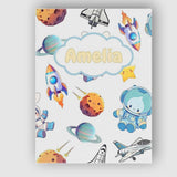Personalised Name Bunny Astronaut Cat Space Custom  Bespoke Interior Contemporary Canvas Wall Art Print Decor Picture Ready to Hang