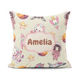 Custom Name Cat Astronaut Girl Rockets Stars Seamless Background Square Filled Cushion Throw Pillow Sofa Bed Home Decor Zip Washable UK Made