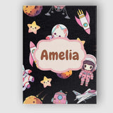 Personalised Name Cat Astronaut Girl Custom Premium Decorative Design Modern Room Accent Canvas Wall Art Print Decor Picture Ready to Hang