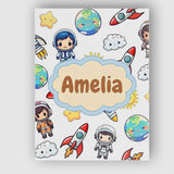 Personalised Name Kids Astronaut Rockets Custom  Unique Gift Idea Elegant Feature Canvas Wall Art Print Decor Picture Ready to Hang