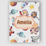 Personalised Name Space Dog Bear Astronaut Custom  Unique Gift Idea Elegant Feature Canvas Wall Art Print Decor Picture Ready to Hang
