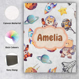 Personalised Name Space Dog Bear Astronaut Custom  Unique Gift Idea Elegant Feature Canvas Wall Art Print Decor Picture Ready to Hang