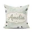 Custom Name Watercolor Soccer Balls on Green Background Seamless Square Filled Cushion Throw Pillow Sofa Bed Home Decor Zip Washable UK Made